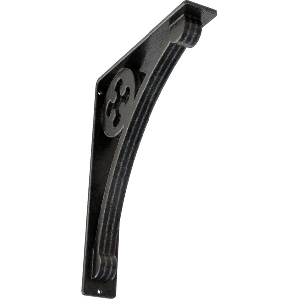 Ekena Millwork Crawley Wrought Iron Bracket, (Triple center brace), Antiqued Pewter 2"W x 10"D x 12"H BKTM02X10X12TCRAPW - main